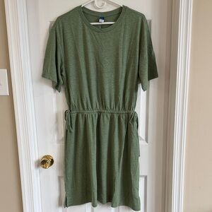 NWT Old Navy Olive Green Crewneck Dress with Drawstring Waist - Tall